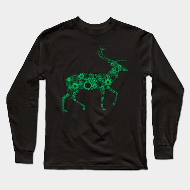 DEER MADE OF GEARS Long Sleeve T-Shirt by RENAN1989